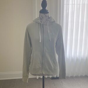 Roots Light Sage Zip-Up Hoodie with Drawstring Hood